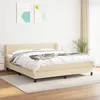 Image de Sommier À Lattes De Lit Avec Matelas Crème 160x200 Cm Tissu Vidaxl