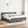 Image de Sommier À Lattes De Lit Avec Matelas Gris Foncé 180x200cm Tissu Vidaxl