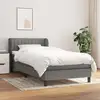 Image de Sommier    Lattes De Lit Avec Matelas Gris Fonc © 90x200 Cm Tissu Vidaxl