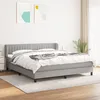 Image de Sommier    Lattes De Lit Avec Matelas Gris Clair 160x200cm Tissu Vidaxl