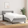 Image de Sommier À Lattes De Lit Avec Matelas Gris Clair 90x200 Cm Tissu Vidaxl