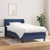 Image de Sommier À Lattes De Lit Avec Matelas Bleu 90x200 Cm Tissu Vidaxl