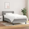 Image de Sommier À Lattes De Lit Avec Matelas Gris Clair 100x200cm Tissu Vidaxl