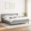Image de Sommier À Lattes De Lit Avec Matelas Gris Clair 160x200cm Tissu Vidaxl