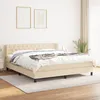 Image de Sommier À Lattes De Lit Avec Matelas Crème 160x200 Cm Tissu Vidaxl
