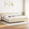 Image de Sommier À Lattes De Lit Avec Matelas Crème 200x200 Cm Tissu Vidaxl