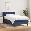 Image de Sommier À Lattes De Lit Avec Matelas Bleu 90x200 Cm Tissu Vidaxl