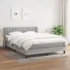 Image de Sommier À Lattes De Lit Avec Matelas Gris Clair 140x200cm Tissu Vidaxl