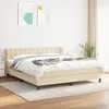 Image de Sommier À Lattes De Lit Avec Matelas Crème 160x200 Cm Tissu Vidaxl