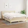 Image de Sommier À Lattes De Lit Avec Matelas Crème 140x190 Cm Tissu Vidaxl