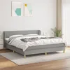 Image de Sommier    Lattes De Lit Avec Matelas Gris Clair 180x200cm Tissu Vidaxl
