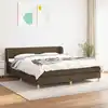 Image de Sommier À Lattes De Lit Avec Matelas Marron Foncé 180x200 Cm Vidaxl