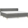 Image de Sommier À Lattes De Lit Avec Matelas Gris Foncé 200x200cm Tissu Vidaxl