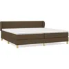Image de Sommier À Lattes De Lit Avec Matelas Marron Foncé 200x200 Cm Vidaxl