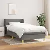 Image de Sommier À Lattes De Lit Et Matelas Gris Foncé 90x190 Cm Tissu Vidaxl