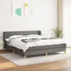 Image de Sommier À Lattes De Lit Avec Matelas Gris Foncé 180x200cm Tissu Vidaxl