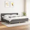 Image de Sommier À Lattes De Lit Avec Matelas Gris Foncé 200x200cm Tissu Vidaxl