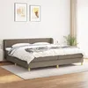 Image de Sommier À Lattes De Lit Avec Matelas Taupe 200x200 Cm Tissu Vidaxl