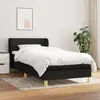 Image de Sommier À Lattes De Lit Avec Matelas Noir 90x200 Cm Tissu Vidaxl