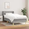 Image de Sommier À Lattes De Lit Avec Matelas Gris Clair 100x200cm Tissu Vidaxl