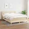Image de Sommier À Lattes De Lit Avec Matelas Crème 140x200 Cm Tissu Vidaxl