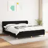 Image de Sommier À Lattes De Lit Avec Matelas Noir 160x200 Cm Tissu Vidaxl
