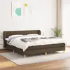 Image de Sommier À Lattes De Lit Avec Matelas Marron Foncé 160x200 Cm Vidaxl