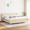 Image de Sommier À Lattes De Lit Avec Matelas Crème 160x200 Cm Tissu Vidaxl
