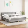 Image de Sommier À Lattes De Lit Avec Matelas Gris Clair 180x200cm Tissu Vidaxl