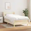 Image de Sommier À Lattes De Lit Avec Matelas Crème 80x200 Cm Tissu Vidaxl