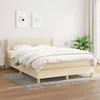 Image de Sommier À Lattes De Lit Avec Matelas Crème 140x190 Cm Tissu Vidaxl