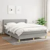 Image de Sommier À Lattes De Lit Avec Matelas Gris Clair 140x200cm Tissu Vidaxl
