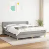 Image de Sommier À Lattes De Lit Avec Matelas Gris Clair 160x200cm Tissu Vidaxl