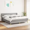 Image de Sommier À Lattes De Lit Avec Matelas Gris Clair 180x200cm Tissu Vidaxl