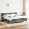 Image de Sommier À Lattes De Lit Avec Matelas Gris Foncé 180x200cm Tissu Vidaxl