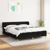 Image de Sommier À Lattes De Lit Avec Matelas Noir 180x200 Cm Tissu Vidaxl
