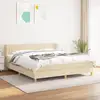 Image de Sommier À Lattes De Lit Avec Matelas Crème 180x200 Cm Tissu Vidaxl