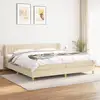 Image de Sommier À Lattes De Lit Avec Matelas Crème 200x200 Cm Tissu Vidaxl
