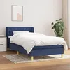 Image de Sommier À Lattes De Lit Avec Matelas Bleu 90x200 Cm Tissu Vidaxl
