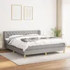Image de Sommier À Lattes De Lit Avec Matelas Gris Clair 160x200cm Tissu Vidaxl