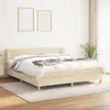 Image de Sommier À Lattes De Lit Avec Matelas Crème 160x200 Cm Tissu Vidaxl