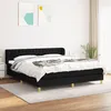 Image de Sommier À Lattes De Lit Avec Matelas Noir 180x200 Cm Tissu Vidaxl