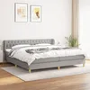 Image de Sommier À Lattes De Lit Avec Matelas Gris Clair 200x200cm Tissu Vidaxl