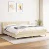 Image de Sommier À Lattes De Lit Avec Matelas Crème 200x200 Cm Tissu Vidaxl