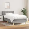 Image de Sommier À Lattes De Lit Avec Matelas Gris Clair 90x200 Cm Tissu Vidaxl