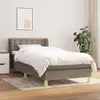 Image de Sommier À Lattes De Lit Avec Matelas Taupe 90x200 Cm Tissu Vidaxl