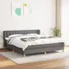 Image de Sommier À Lattes De Lit Avec Matelas Gris Foncé 160x200cm Tissu Vidaxl
