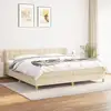 Image de Sommier À Lattes De Lit Avec Matelas Crème 200x200 Cm Tissu Vidaxl