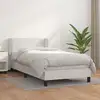 Image de Sommier À Lattes De Lit Avec Matelas Blanc 80x200 Cm Similicuir Vidaxl