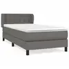 Image de Sommier À Lattes De Lit Avec Matelas Gris 80x200 Cm Similicuir Vidaxl